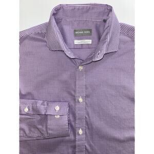 MICHAEL KORS AirSoft Slim Fit Stretch Dress Shirt Plum Men’s 15.5 32/33